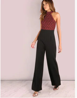 Snatched Halter Flare Jumpsuit