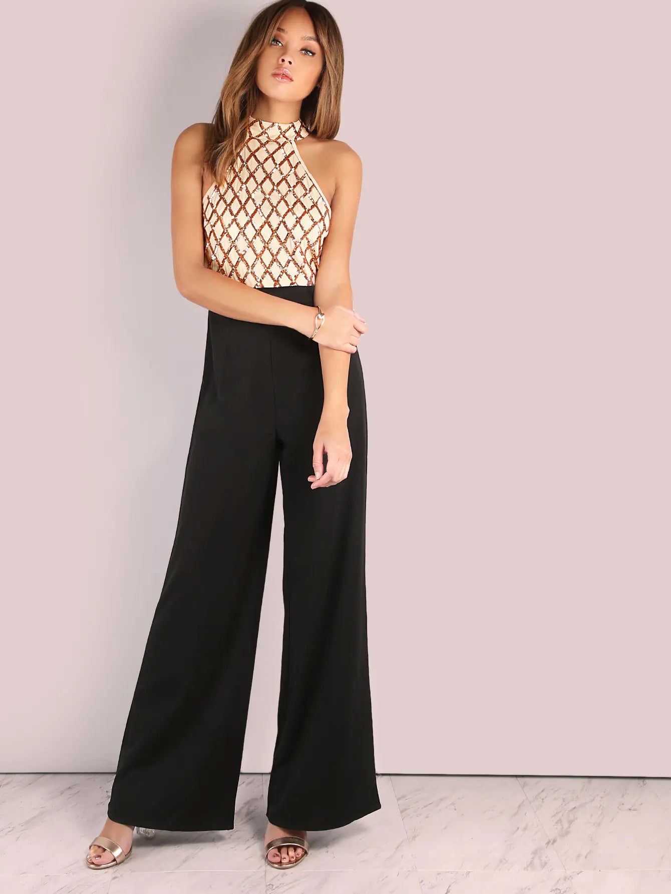 Snatched Halter Flare Jumpsuit